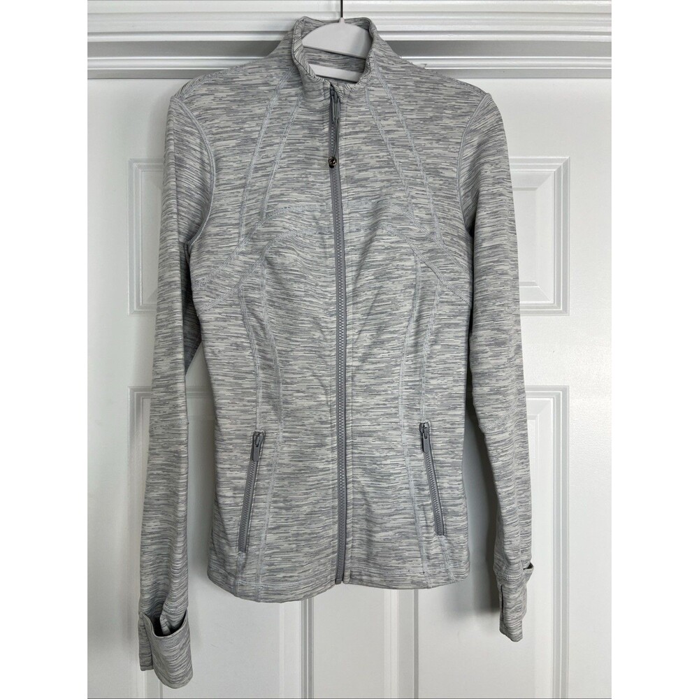 Lululemon Define Jacket Womens 6 Gray Pattern Active Athletic Zip Stretch Casual